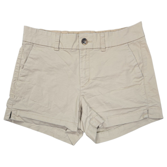 Old Navy Wom Sz 2 Khaki Shorts Everyday Mid Rise Preppy Spring Summer Classic - Picture 1 of 5